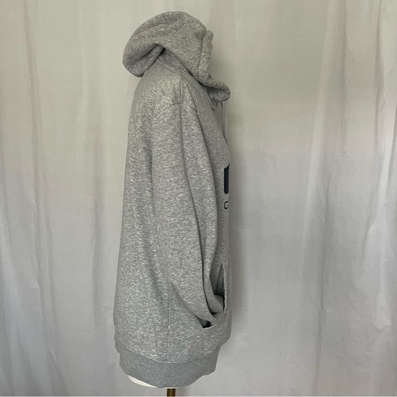 Quiksilver Hoodie Men’s Small Grey With Navy Logo Drawstrings - Picture 3 of 16